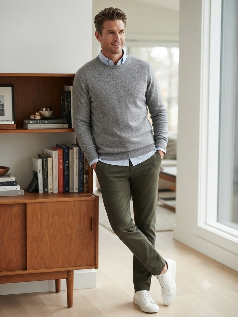 Rodd & Gunn Cashmere & Merino Wool Heather Grey Crewneck Sweater – Men’s